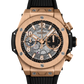 Hublot Big Bang Unico King Gold 42 MM - Black Rubber Strap - Matte Black Skeleton Dial - 441.OX.1181.RX