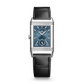 JLC - Reverso Tribute Duoface Small Seconds - 42.9 MM x 25.5 MM - Stainless Steel - Silver/Blue Dial - Black Leather Strap - Q3908410