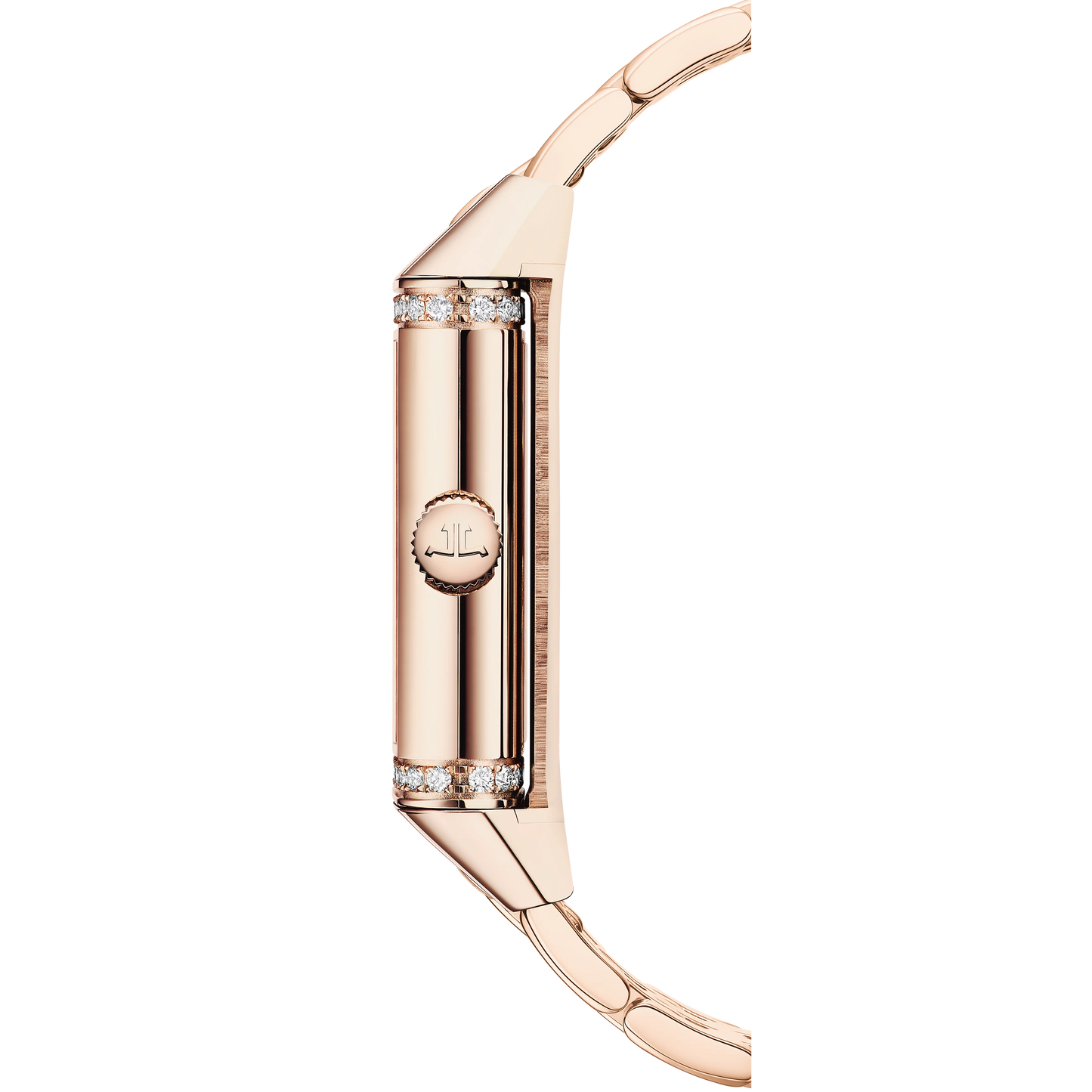 JLC - Reverso One Duetto - 40.1 MM x 20 MM - Pink Gold - Silvered-Gray/Burgundy Dial - Diamond-Set Case - Pink Gold Bracelet - Q334216J