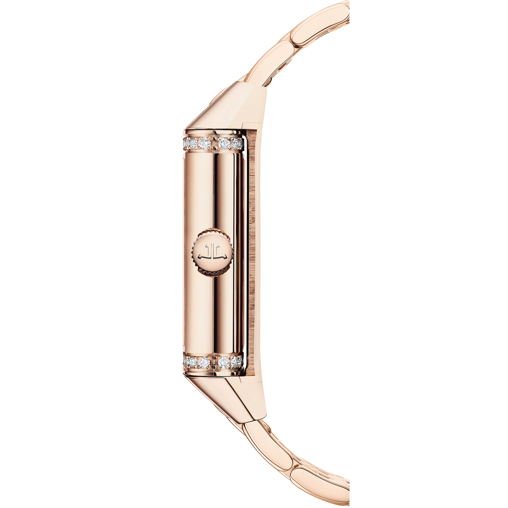 JLC - Reverso One Duetto - 40.1 MM x 20 MM - Pink Gold - Silvered-Gray/Burgundy Dial - Diamond-Set Case - Pink Gold Bracelet - Q334216J