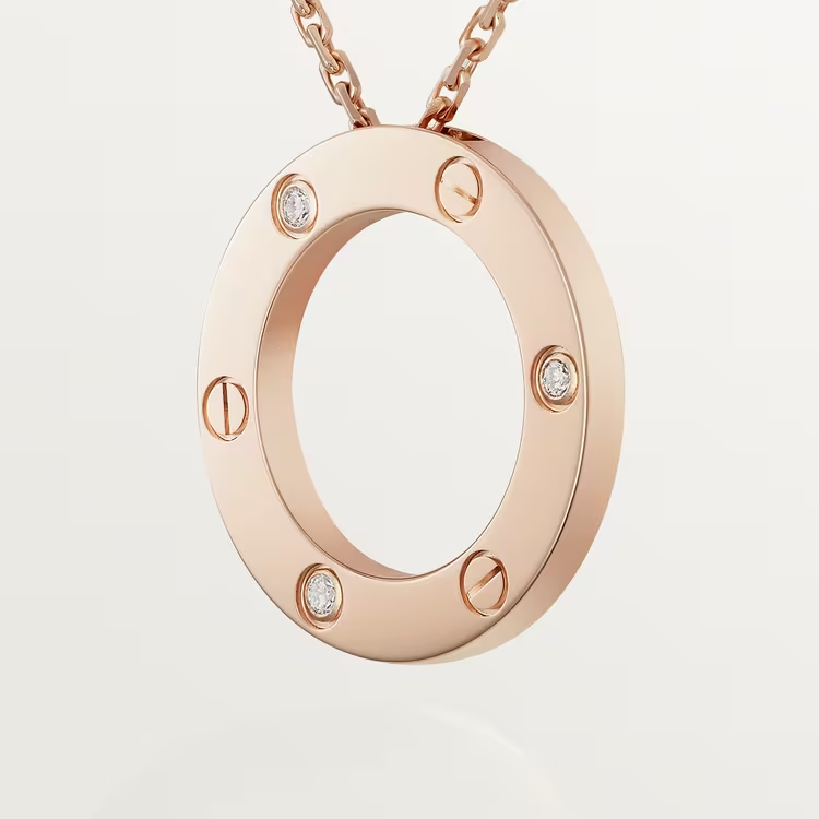 Cartier Love Necklace Diamonds - Rose Gold - B7014700