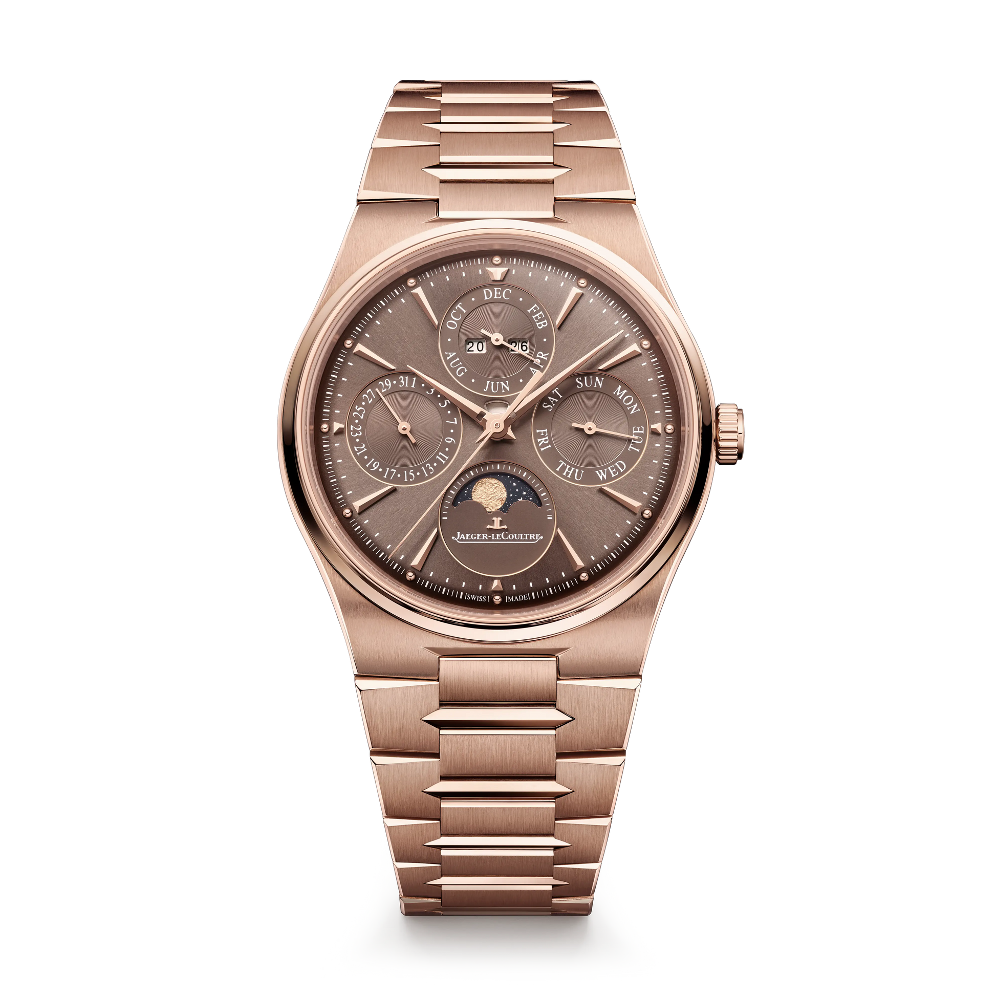 JLC - Master Control Chronometre Perpetual Calendar - 39 MM - Rose Gold - Toffee Brown Dial - Rose Gold Bracelet - Q417216J