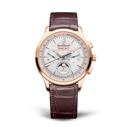 JLC - Master Control Chronograph Calendar - 40 MM - Pink Gold - Silvered-Gray Dial - Brown Leather Strap - Q4132530