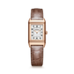 JLC - Reverso Classic Monoface - 35.78 MM x 21 MM - Pink Gold - Silvered-Gray Guilloché Dial - Taupe Leather Strap - Q2602542