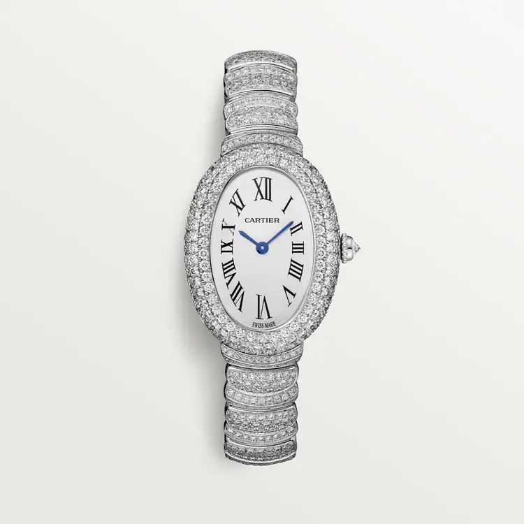 Cartier Baignoire de Cartier White Gold 23.1 MM - White Gold Bracelet - Diamond Bezel - Silvered Dial - WJBA0021