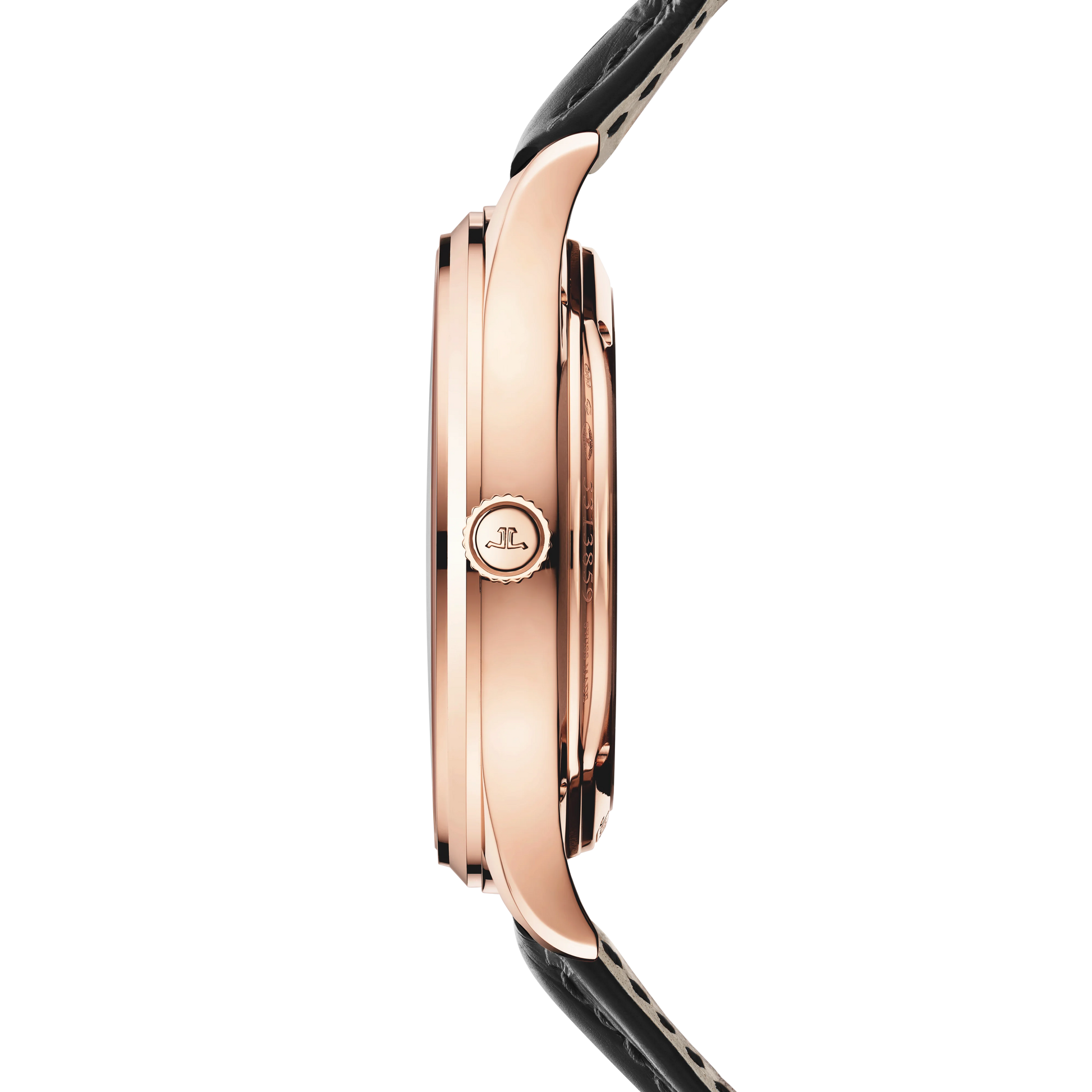 JLC - Master Ultra Thin Tourbillon - 40 MM - Pink Gold - Eggshell Beige Dial - Black Leather Strap - Q1682411