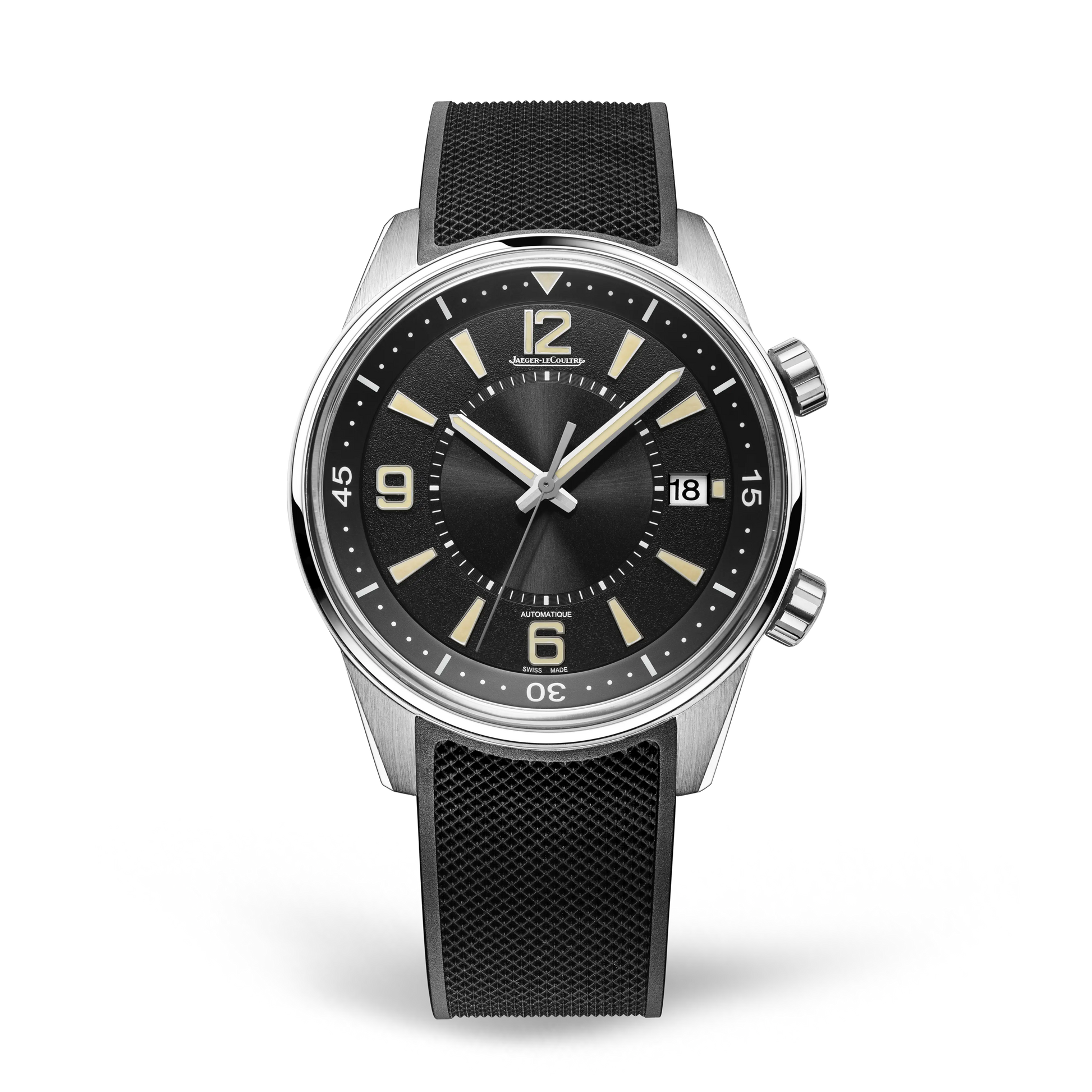 JLC - Polaris Date - 42 MM - Stainless Steel - Black Dial - Black Rubber Strap - Q906867J