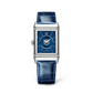 JLC - Reverso Classic Duetto - 40 MM x 24.4 MM - Stainless Steel - Silvered-Gray/Blue Dial - Diamond-Set Case - Blue Leather Strap - Q2578480