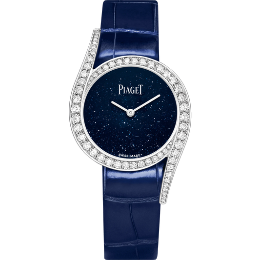 Piaget Limelight Gala - White Gold 26 MM - Blue Leather Strap - Diamond Bezel - Blue Dial - G0A45152