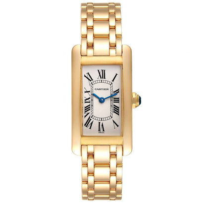 Cartier - Tank Americaine (Small model) - Ladies Watch - 19.0 MM x 35.0 MM - Yellow Gold - White Dial - W26015K2