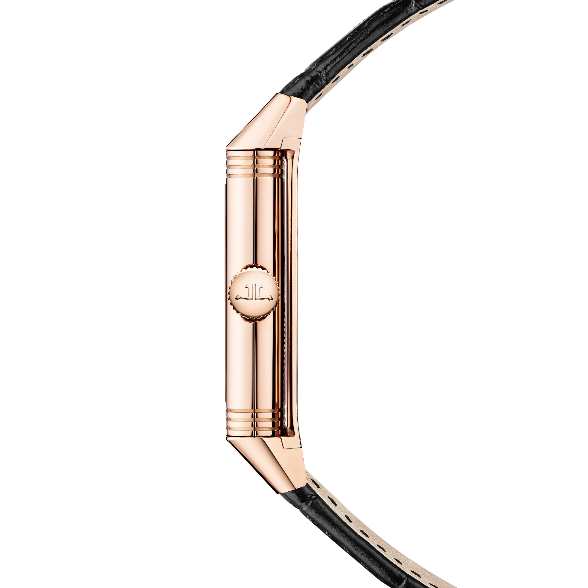 JLC - Reverso Tribute Enamel Horse - Limited Edition - 45.6 MM x 27.4 MM - Pink Gold - Black Enamel Dial - Black Leather Strap - Q39324D3