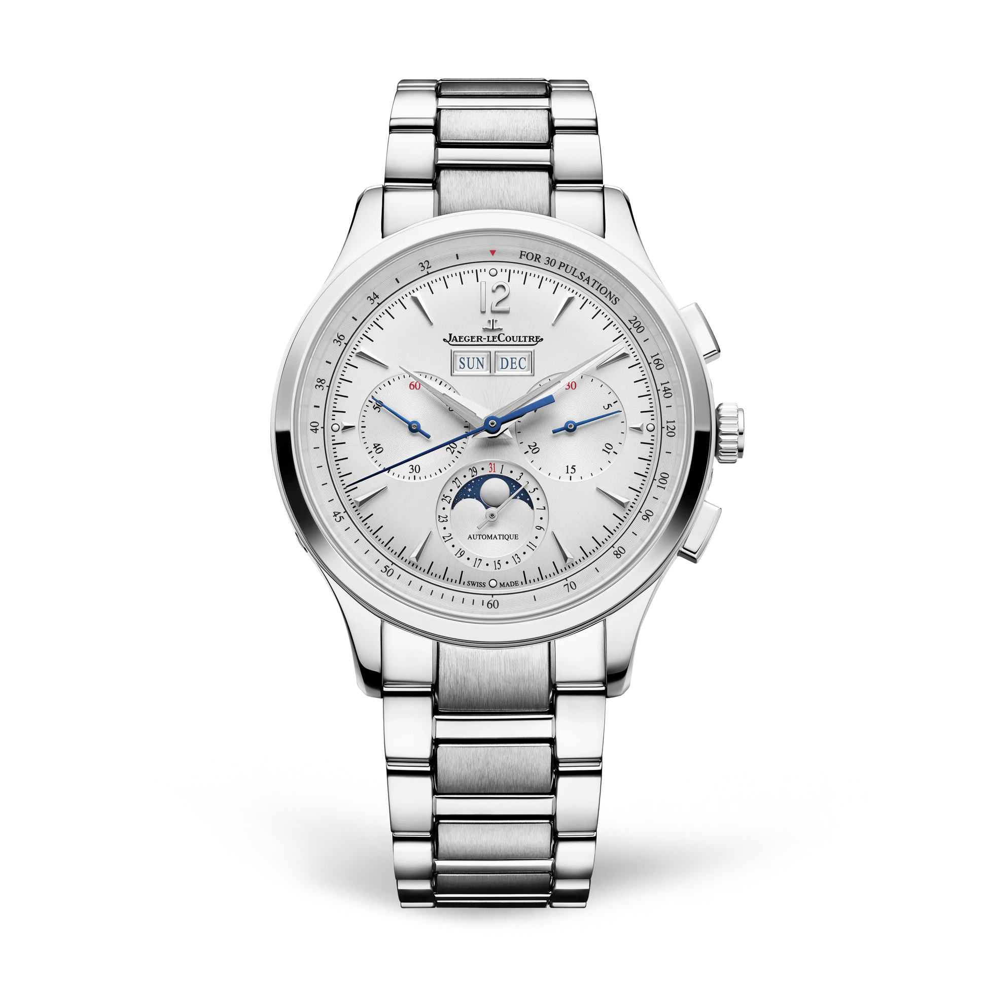 JLC - Master Control Chronograph Calendar - 40 MM - Stainless Steel - Silvered-Gray Dial - Stainless Steel Bracelet - Q4138130