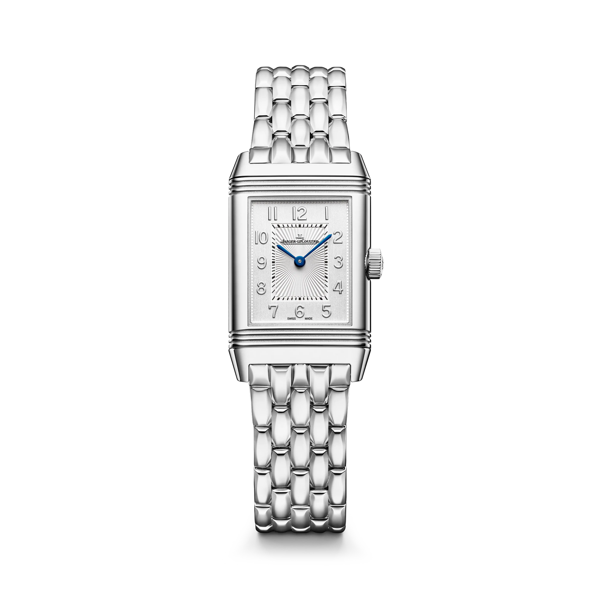 JLC - Reverso Classic Duetto - 34.2 MM x 21 MM - Stainless Steel - Silvered-Gray/Blue Dial - Stainless Steel Bracelet - Q2668143