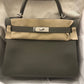 Hermès Kelly Retourne 28 - Gris Meyer Evercolor - Palladium Hardware - K28GMEPHW