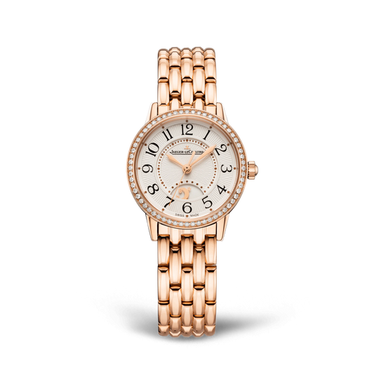 JLC - Rendez-Vous Classic Night & Day - 29 MM - Pink Gold - Silvered-Gray Guilloché Dial - Diamond Bezel - Pink Gold Bracelet - Q3462130