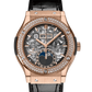 Hublot Classic Fusion Aerofusion Moonphase King Gold Diamonds 42 MM - Black Rubber and Alligator Straps - Diamond Bezel - Sapphire Dial - 547.OX.0180.LR.1104