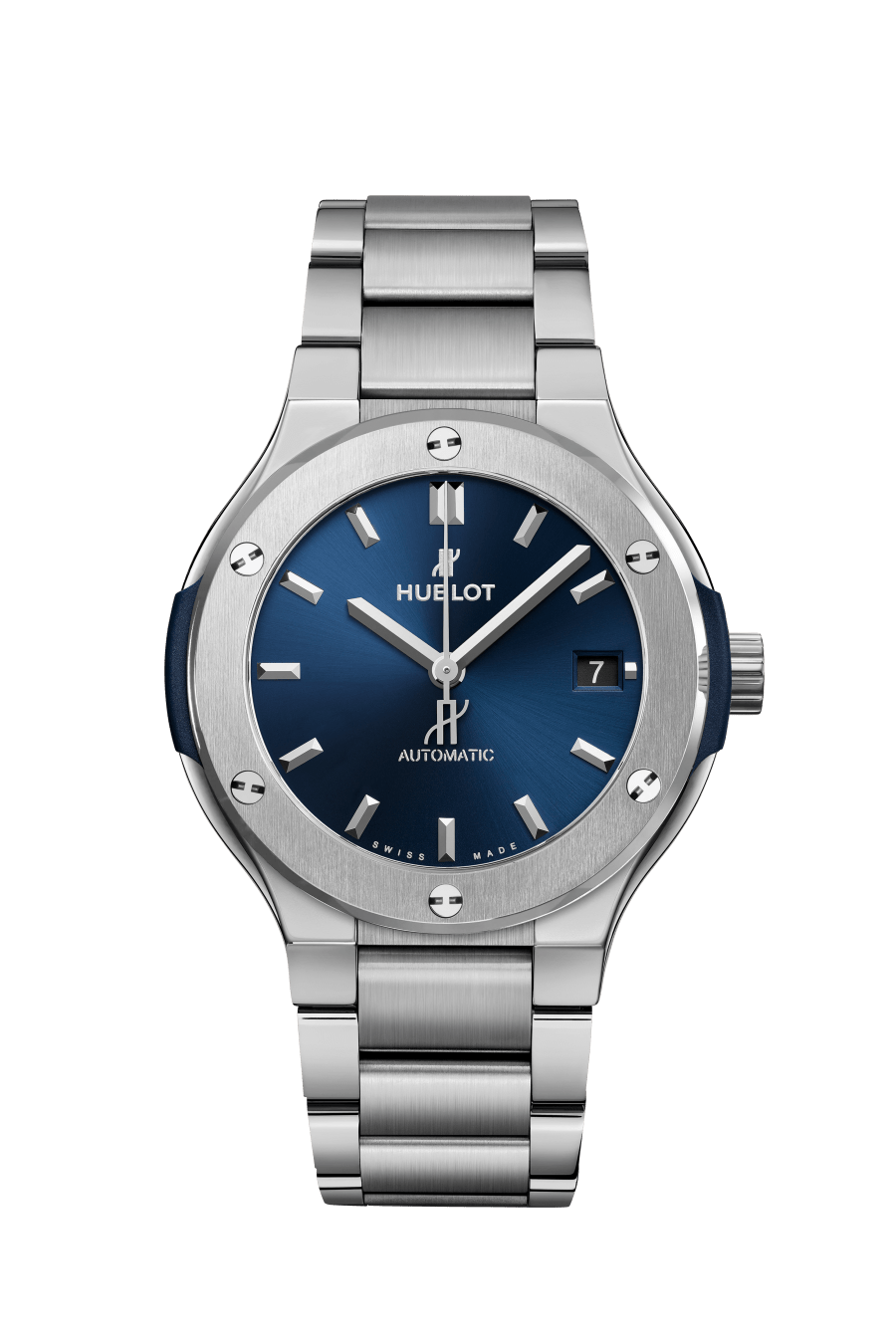 Hublot Classic Fusion Blue Titanium 38 MM - Blue Titanium Bracelet - Satin Blue Sunburst Dial - 568.NX.7170.NX