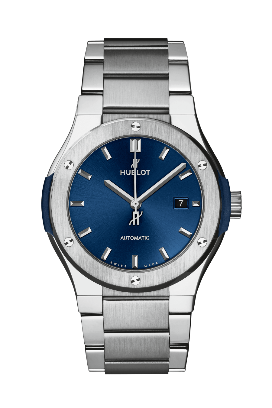 Hublot Classic Fusion Blue Titanium 42 MM - Blue Titanium Bracelet - Satin Blue Sunburst Dial - 548.NX.7170.NX