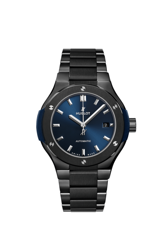 Hublot Classic Fusion Ceramic Blue 33 MM - Black Ceramic Bracelet - Satin Blue Sunburst Dial - 585.CM.7170.CM