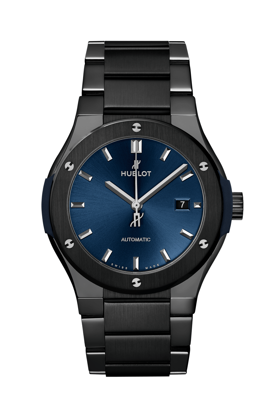 Hublot Classic Fusion Ceramic Blue 42 MM - Black Ceramic Bracelet - Satin Blue Sunburst Dial - 548.CM.7170.CM