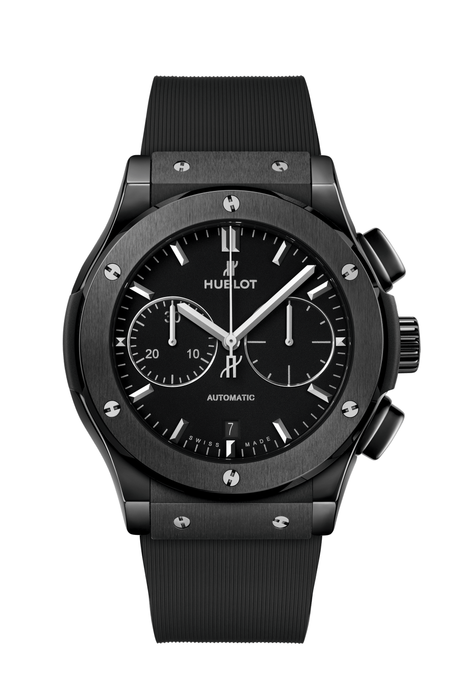 Hublot Classic Fusion Chronograph Black Magic 45 MM - Black Rubber Strap - Matte Black Dial - 521.CM.1171.RX