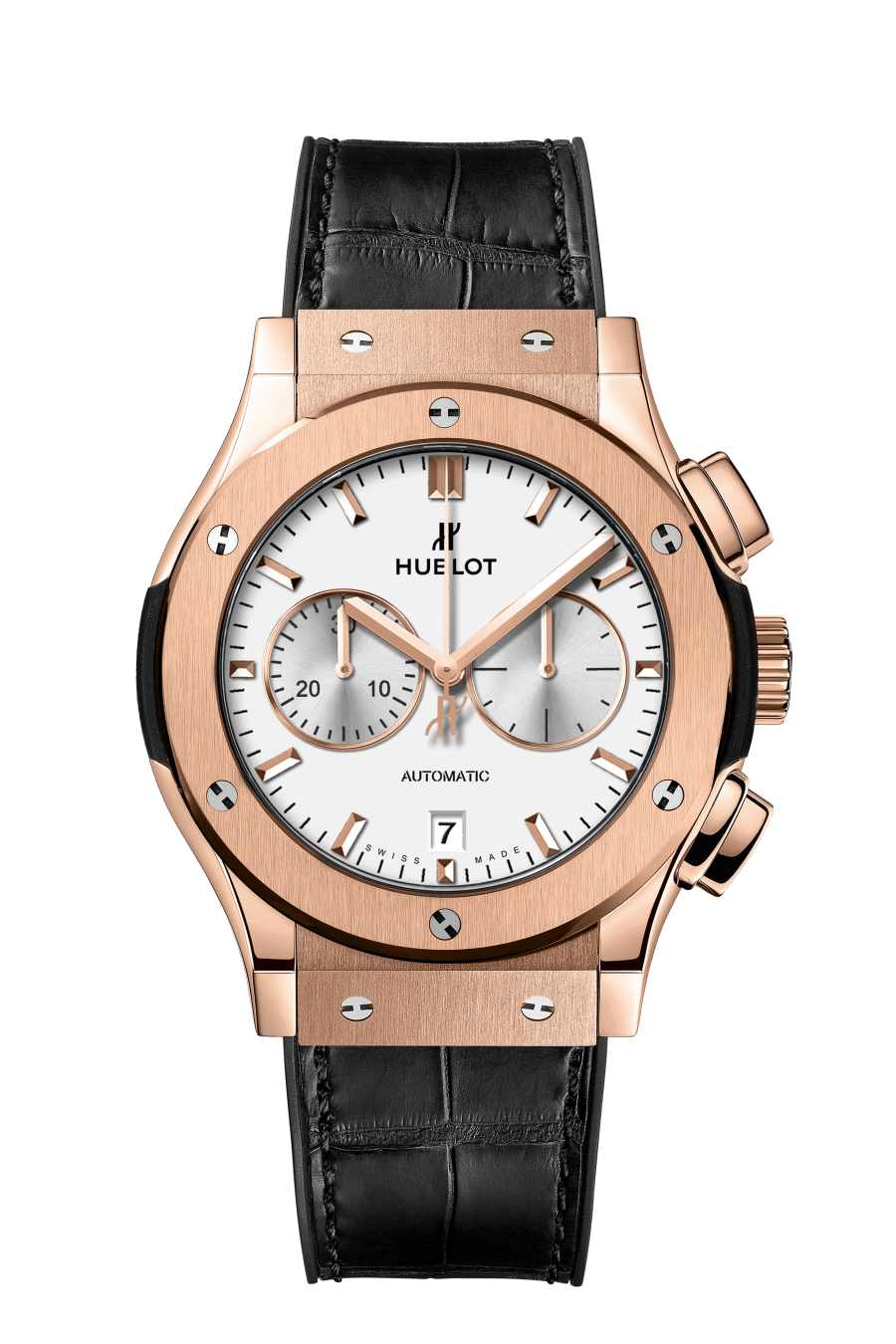 Hublot Classic Fusion Chronograph King Gold Opalin 42 MM - Black Rubber and Alligator Straps - Opaline Dial - 541.OX.2611.LR