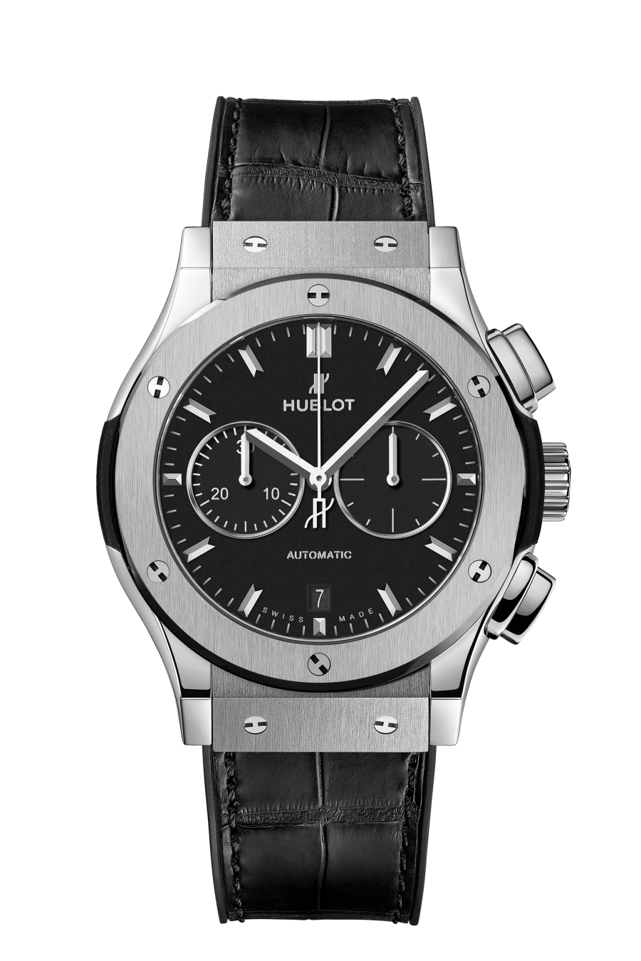 Hublot Classic Fusion Chronograph Titanium 42 MM - Black Rubber and Alligator Strap - Matte Black Dial - 541.NX.1171.LR