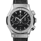 Hublot Classic Fusion Chronograph Titanium Diamonds  42 MM - Black Rubber and Alligator Strap - Matte Black Dial - 541.NX.1171.LR.1104