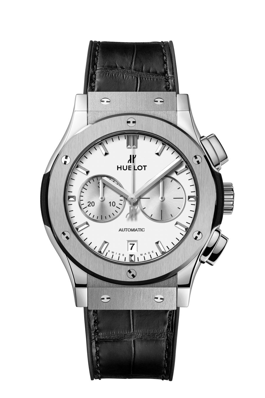 Hublot Classic Fusion Chronograph Titanium 42 MM - Black Rubber and Alligator Strap - Opaline Dial - 541.NX.2611.LR