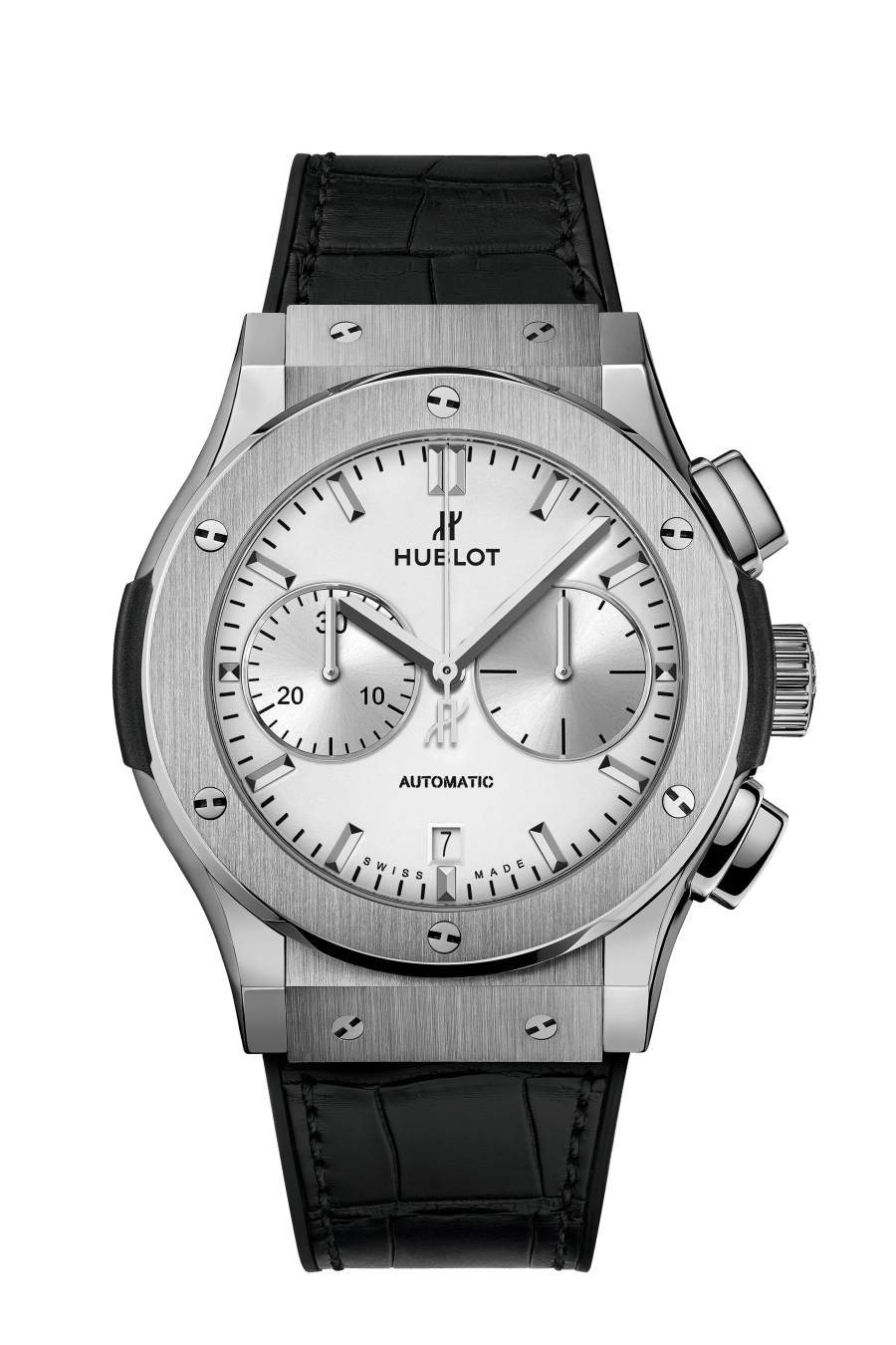 Hublot Classic Fusion Chronograph Titanium 45 MM - Black Rubber and Alligator Strap - Opaline Dial - 521.NX.2611.LR