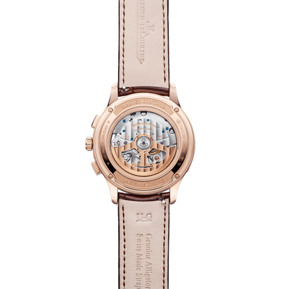 JLC - Master Control Chronograph Calendar - 40 MM - Pink Gold - Silvered-Gray Dial - Brown Leather Strap - Q4132530