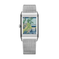 JLC - Reverso Tribute Enamel Hokusai Waterfalls Limited Edition - The Falls At Aoigaoka - 45.6 MM x 27.4 MM - White Gold - Blue Guilloché Enamel Dial - White Gold Bracelet / Black Leather Strap - Q39331T9