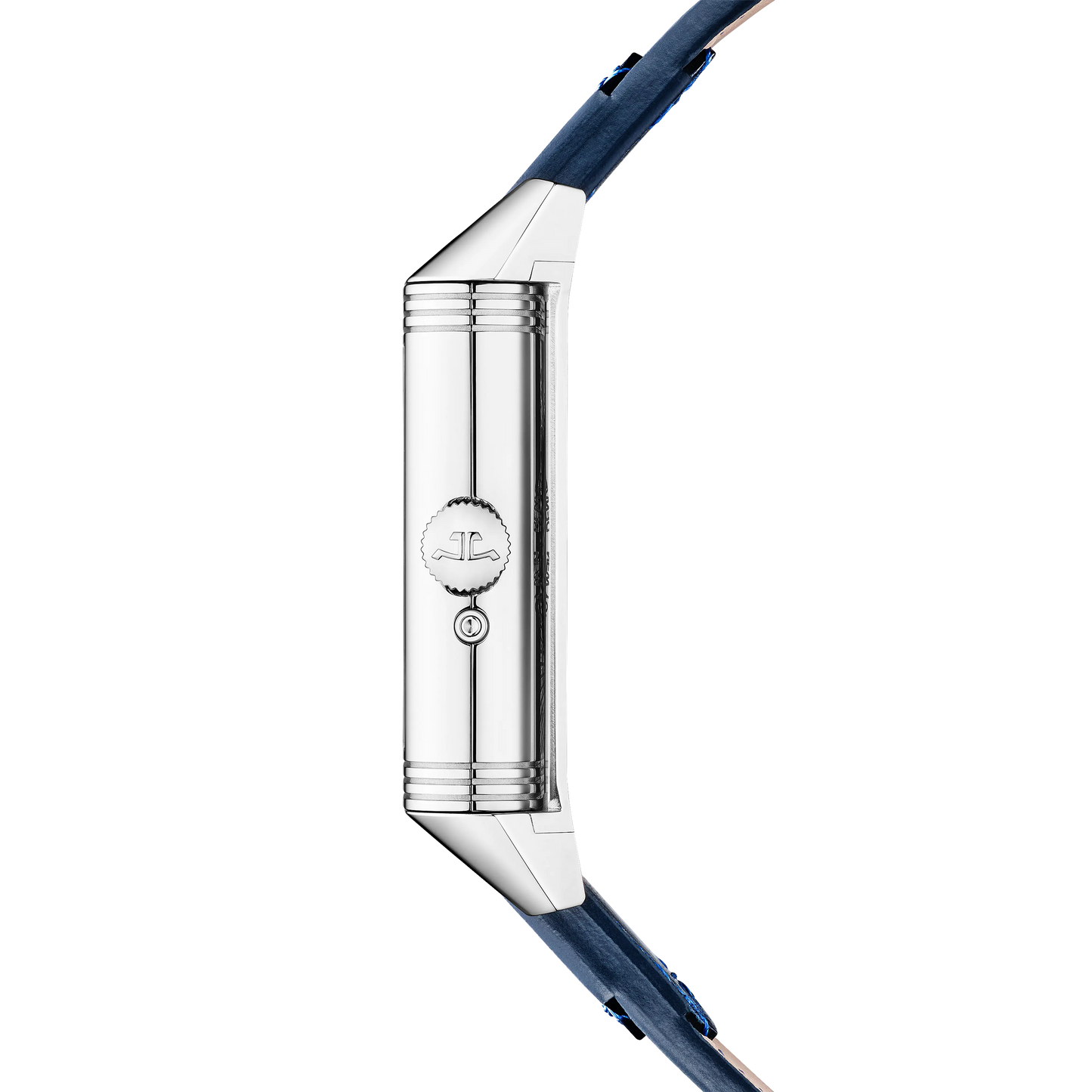 JLC - Reverso Tribute Geographic - 49.4 MM x 29.9 MM - Stainless Steel - Blue Dial - Blue Leather/Canvas Strap - Q714845J