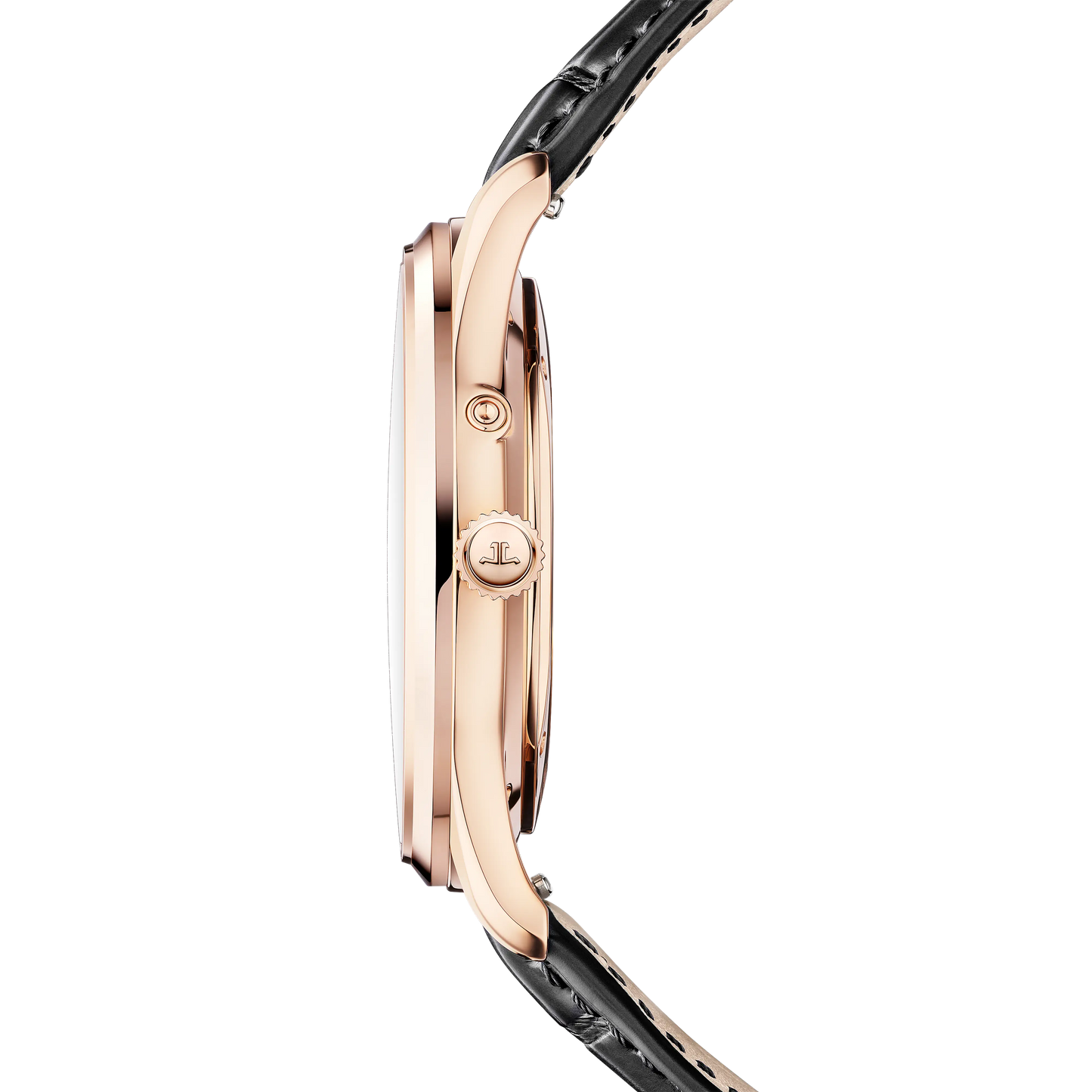 JLC - Master Ultra Thin Power Reserve - 39 MM - Pink Gold - Eggshell Beige Dial - Black Leather Strap - Q1372510
