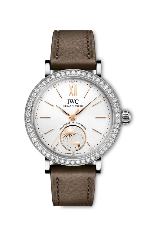 IWC Portofino Automatic Day & Night 34 - Steel - 34 MM - Silver-Plated Dial - Diamond-Set Case - IW659803