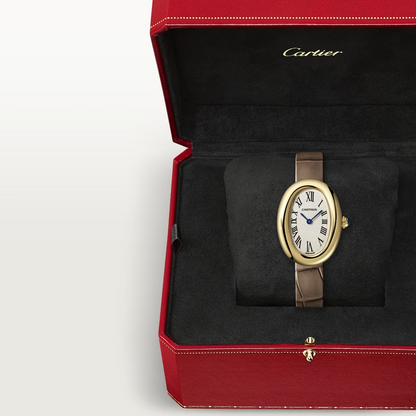 Cartier Baignoire de Cartier Yellow Gold 31 MM - Taupe Alligator Leather Strap - Silvered Dial - WGBA0007