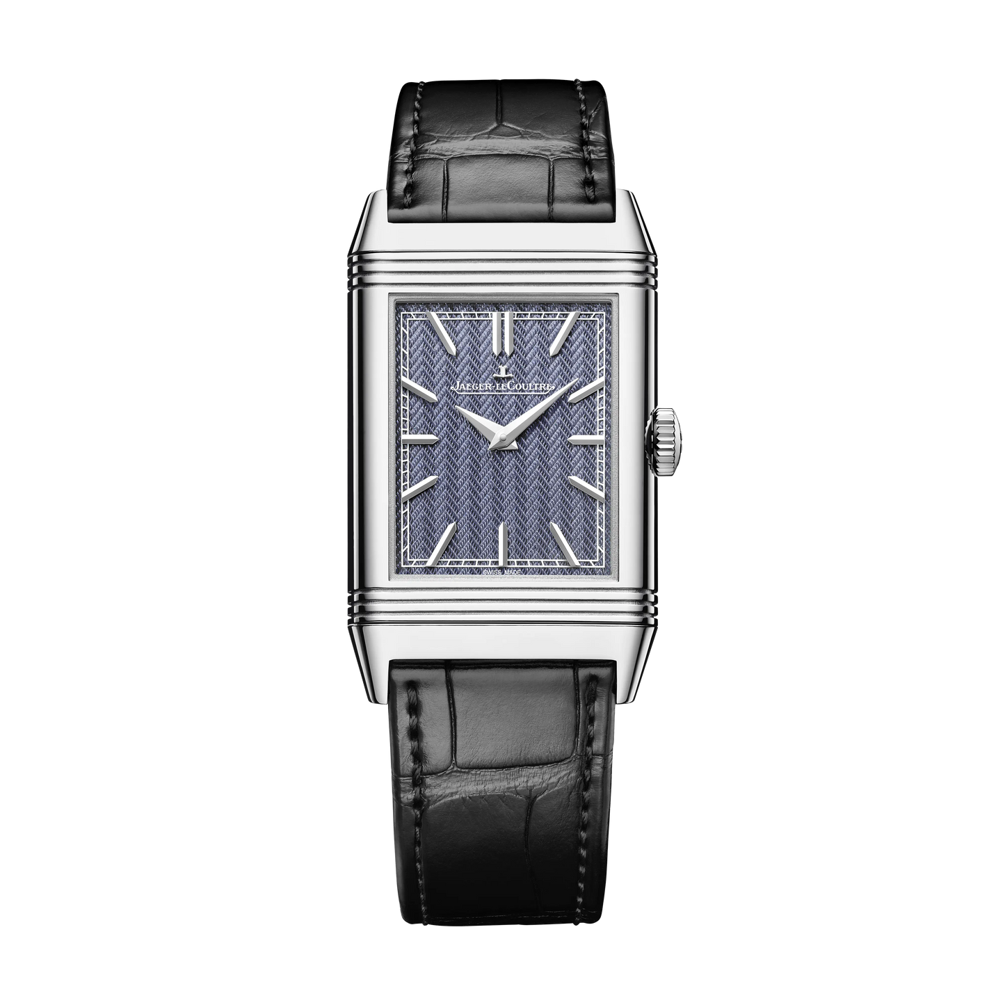 JLC - Reverso Tribute Faridun Tests His Sons - Limited Edition - 45.6 MM x 27.4 MM - White Gold - Blue Guilloché Enamel Dial - Black Leather Strap - Q39334S2