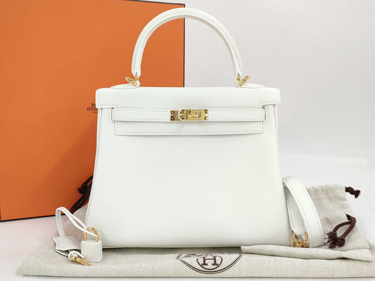 Hermès Kelly Sellier 25 - New White - Swift - Gold Hardware - K25NWSGHW
