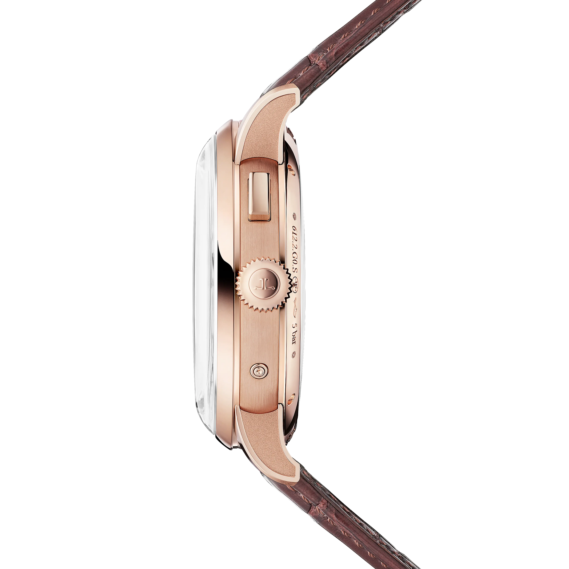 JLC - Duometre Chronograph Moon - 42.5 MM - Pink Gold - Silvered-Gray Dial - Brown Leather Strap - Q622252J