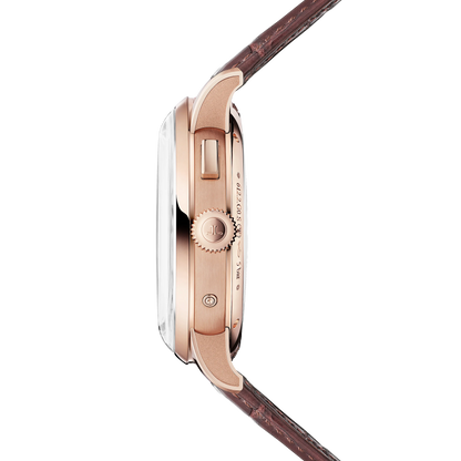JLC - Duometre Chronograph Moon - 42.5 MM - Pink Gold - Silvered-Gray Dial - Brown Leather Strap - Q622252J