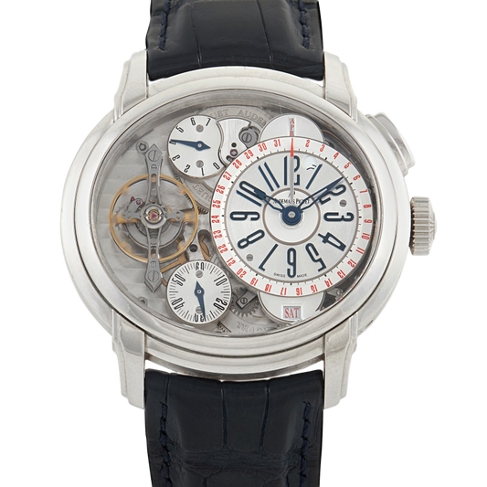  Audemars Piguet Millenary Tradition d'Excellence Cabinet Platinum 47 MM - Black Leather strap - Skeleton Dial - 226066PT.OO.D028CR.01