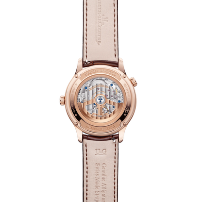 JLC - Master Control Geographic - 40 MM - Pink Gold - Silvered-Gray Dial - Brown Leather Strap - Q4122520