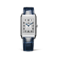 JLC - Reverso Classic Duetto - 40 MM x 24 MM - Stainless Steel - Silvered-Gray/Black Dial - Diamond-Set Verso - Blue Leather Strap - Q2588422