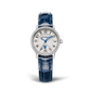 JLC - Rendez-Vous Classic Night & Day - 29 MM - Stainless Steel - Silvered-Gray Guilloché Dial - Diamond Bezel - Blue Leather Strap - Q3468430