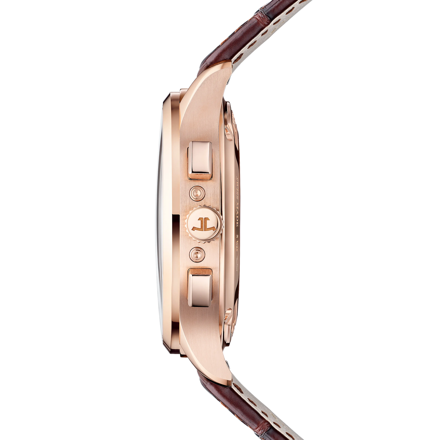 JLC - Master Control Chronograph Calendar - 40 MM - Pink Gold - Silvered-Gray Dial - Brown Leather Strap - Q4132530