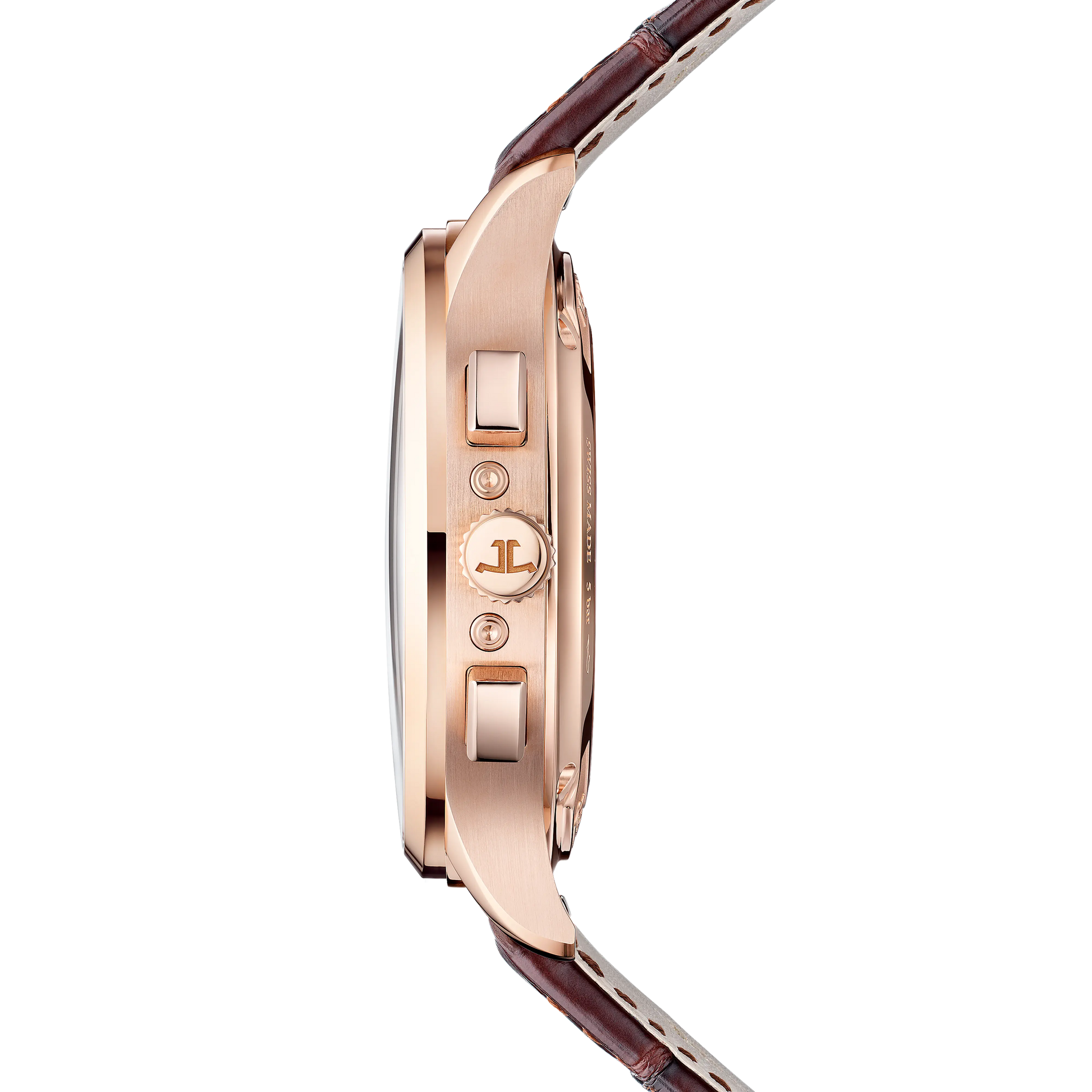 JLC - Master Control Chronograph Calendar - 40 MM - Pink Gold - Silvered-Gray Dial - Brown Leather Strap - Q4132530