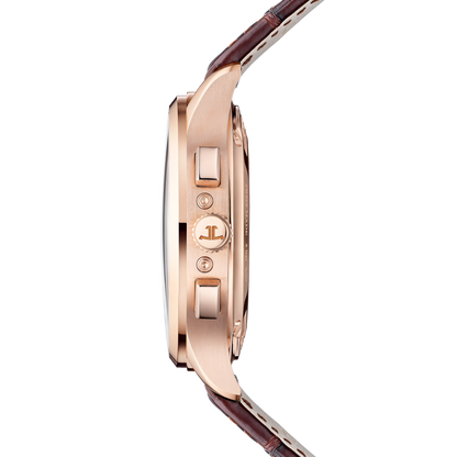 JLC - Master Control Chronograph Calendar - 40 MM - Pink Gold - Silvered-Gray Dial - Brown Leather Strap - Q4132530
