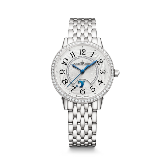 JLC - Rendez-Vous Classic Night & Day - 34 MM - Stainless Steel - Silvered-Gray Guilloché Diamond Dial - Diamond Bezel - Stainless Steel Bracelet - Q3448132