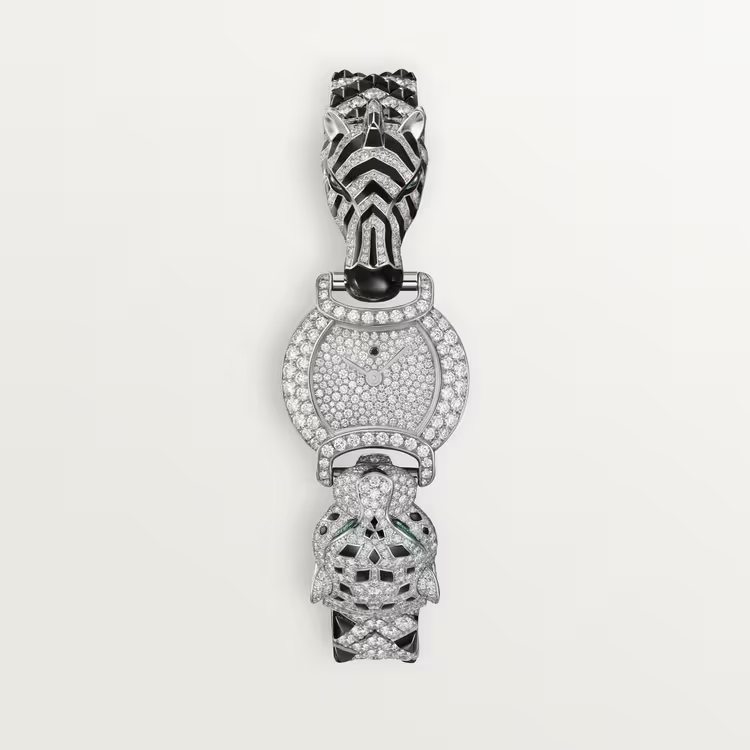 Cartier Indomptables de Cartier zebra motif White Gold 22.2 MM - White Gold Bracelet - Diamond Bezel - White Gold Diamond Dial - HPI01454