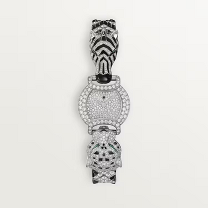 Cartier Indomptables de Cartier zebra motif White Gold 22.2 MM - White Gold Bracelet - Diamond Bezel - White Gold Diamond Dial - HPI01454